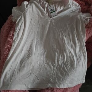 Michael Kors White V-Neck T-Shirt